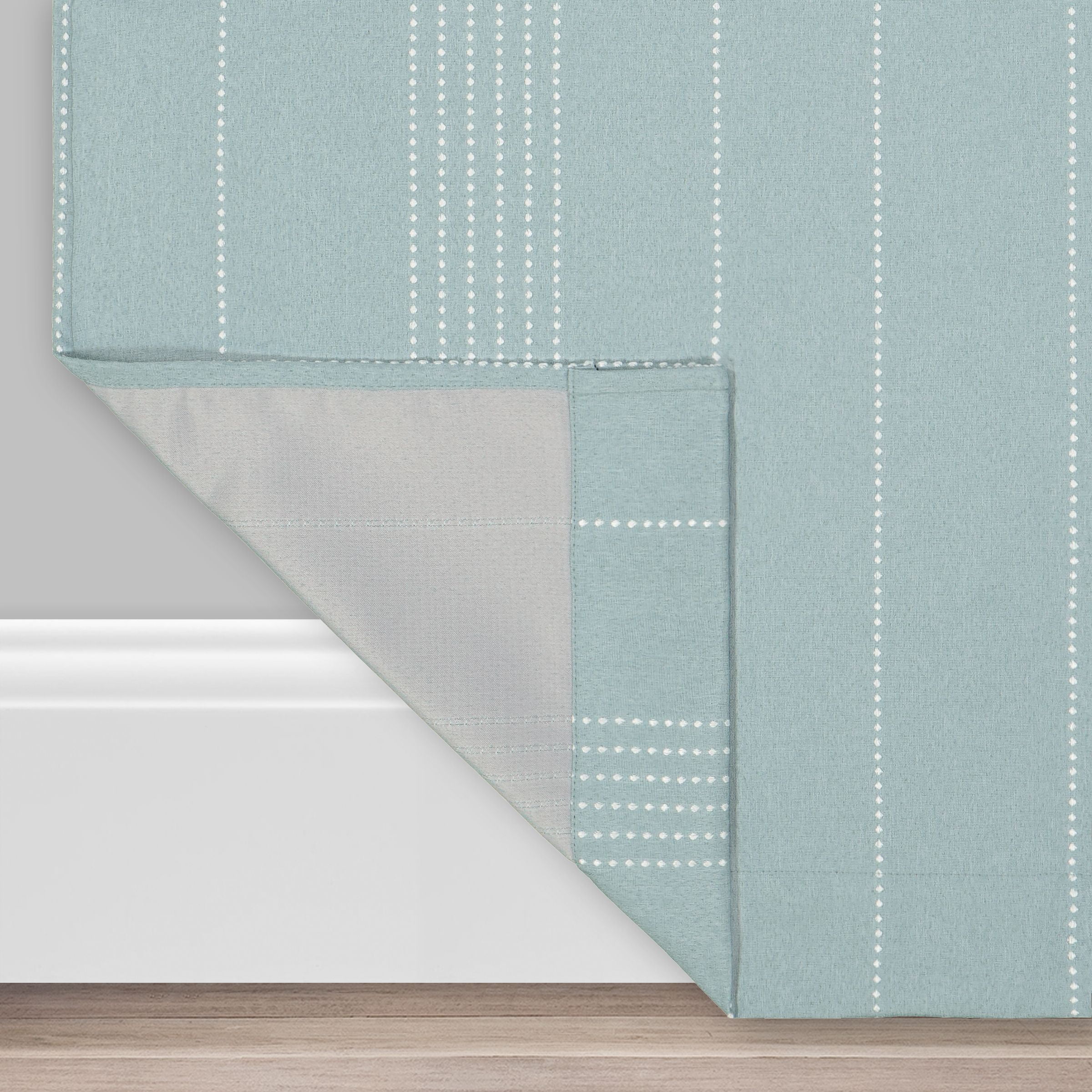 Eclipse Ronneby Stripe Blackout Grommet Tope Single Window Curtain Panel, Spa, 40 x 63