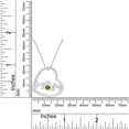 thumbnail image 4 of AFFY Mother's Day Jewelry Gifts Round Cut Simulated Peridot Open Heart Mom Pendant Necklace In 14k White Gold Over Sterling Silver, 4 of 5