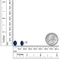thumbnail image 6 of Gem Stone King 14K White Gold Blue Created Sapphire Double Notch Stud Earrings for Women Men | 4.60 Cttw | Gemstone September Birthstone | Oval 9X7MM, 6 of 6