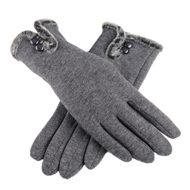 Guantes de Invierno para Mujer Zulema Táctil Fleece Grueso Gris