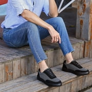 OrthoComfoot Mens Plantar Fasciitis Shoes, Achilles Tendonitis Shoes for Men, Arch Support Fashion Sneaker with Lace Up Design, Ergonomic Shoes for Heel and Foot Pain Relief