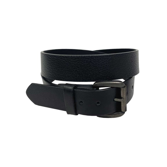 Derringer Men's Premium Full-Grain Smooth Leather Belt, Solid Black (40)