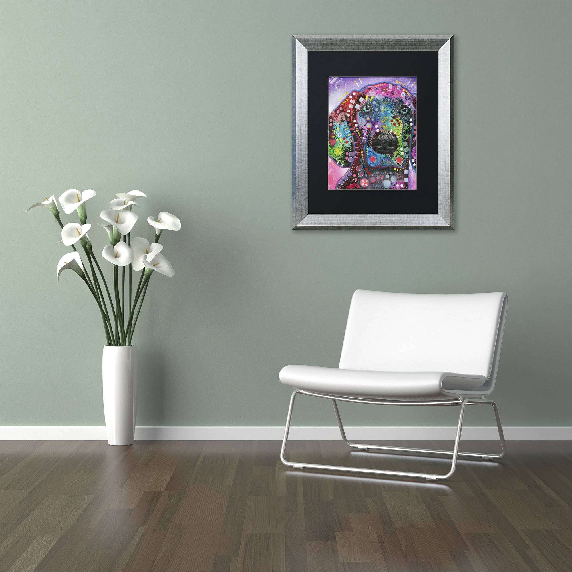 Trademark Fine Art "Purple Excitement" Canvas Art by Dean Russo, Black Matte, Silver Frame