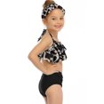 thumbnail image 4 of Girls Swimsuits Set Nylon Leopard Print High Waisted Bathing Suit Kids Bikini, 4 of 10
