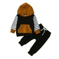 thumbnail image 1 of Gibobby Conjunto de sudadera y pantalón para niños Conjunto de ropa de 2 piezas con capucha y estampado a de manga larga para niños pequeños(Negro, 12-18 Meses), 1 of 5