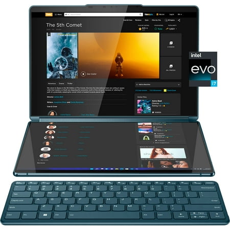 Lenovo - Yoga Book 9i 2-in-1 13.3" 2.8K Dual Screen OLED Touch Laptop - Intel Core i7-1355U with 16GB Memory - 512GB SSD - Tidal Teal