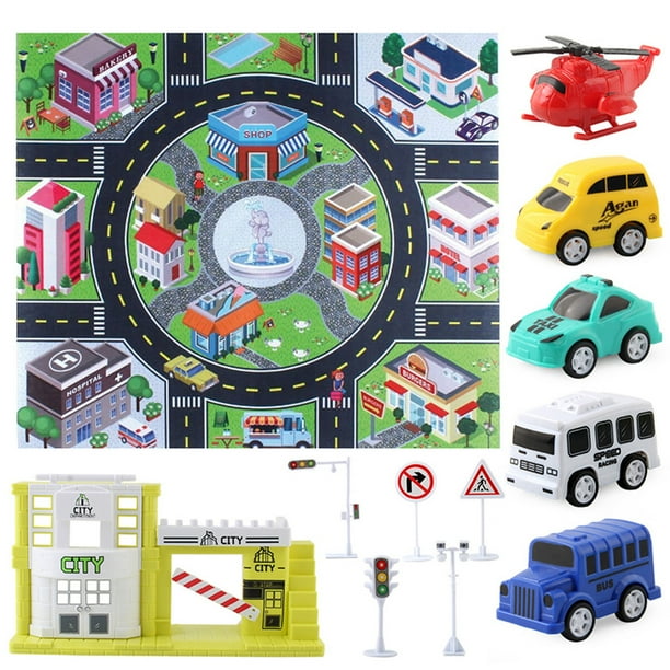 Snorda Kids Play Mat City Road Buildings Parking Map Game Scene Map