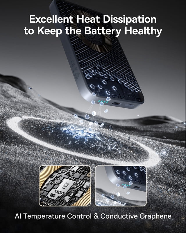 Baseus Wireless Power Bank 10000mAh Magnetic Portable Charger 22.5W MagSafe Charger, Blue