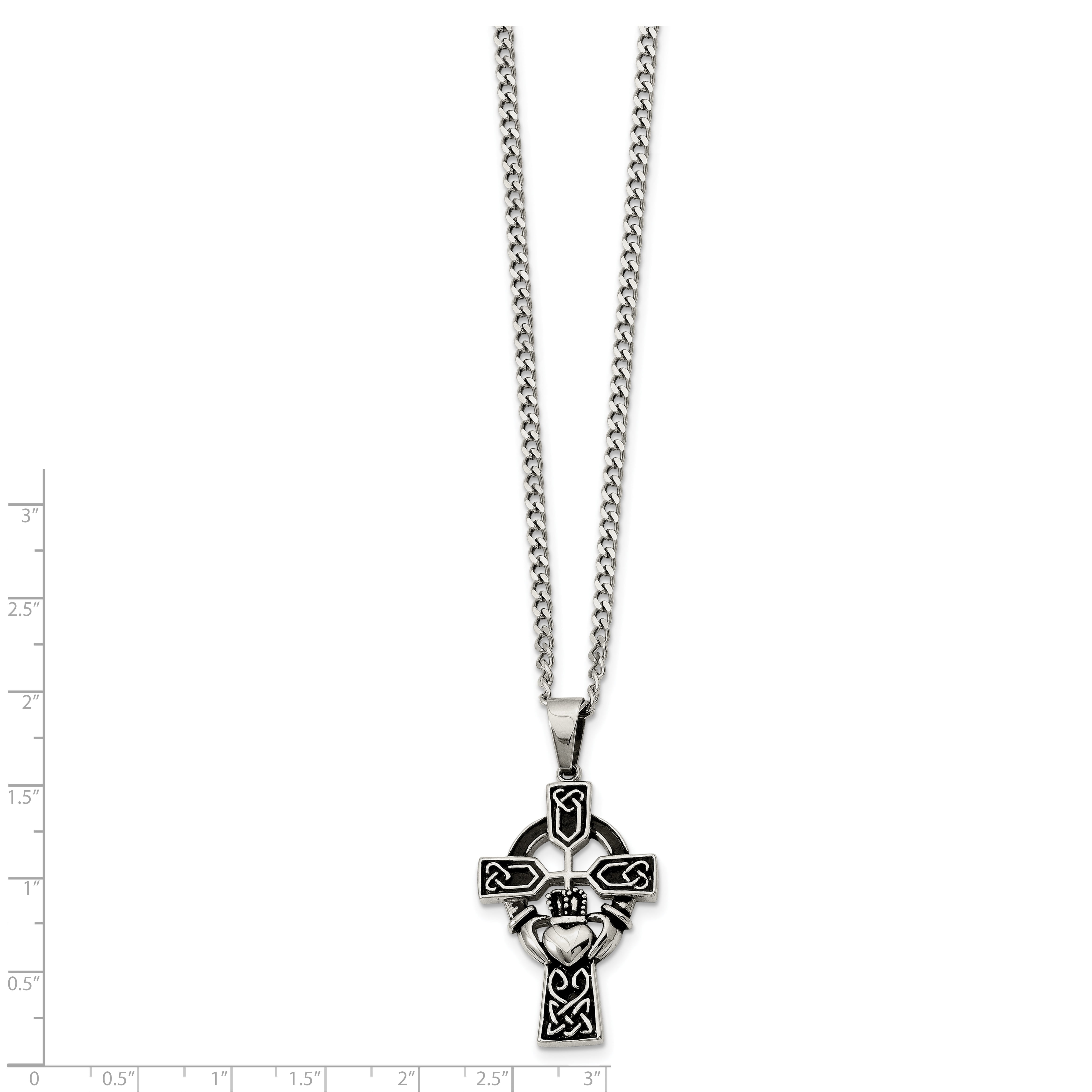 Celtic Jewelry for Women High Polished Stainless Steel Heart Shaped Celtic Knot Necklace