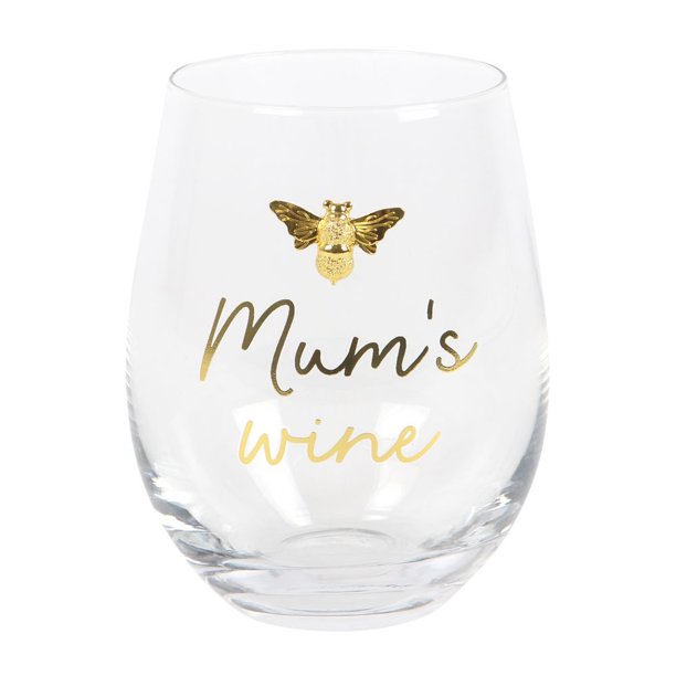 Something Different - Copa de Vino sin Tallo Mum's Wine (Dorado, Transparente)