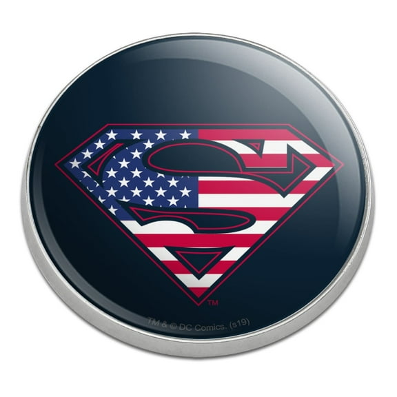 Superman USA American Flag Shield Logo Golfing Premium Metal Golf Ball Marker