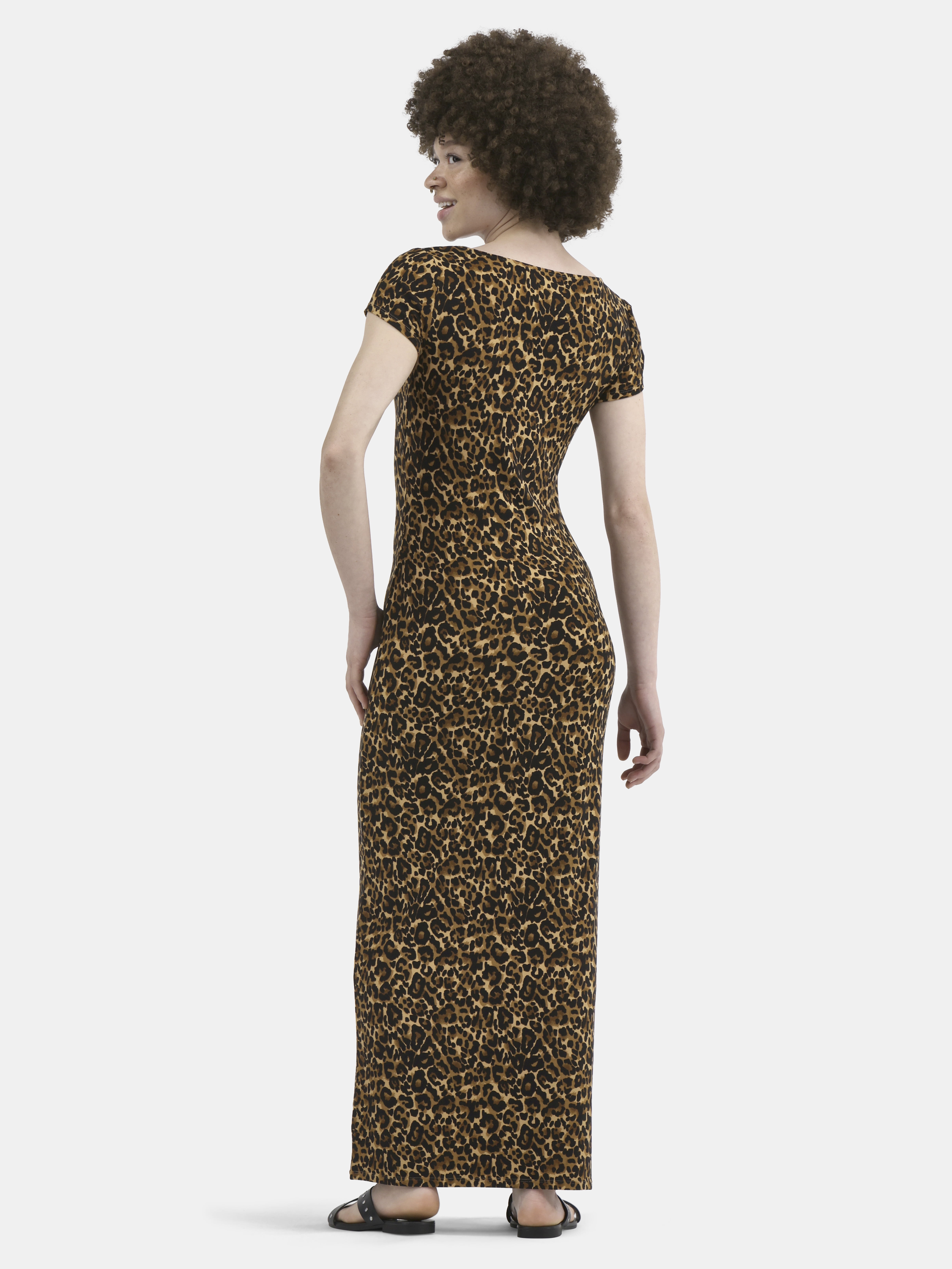No Boundaries Bodycon Maxi Dress with Cap Sleeves, Women's