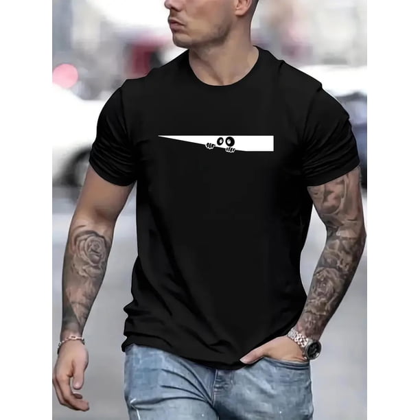Men's Casual Panda Eye Print T-Shirt - Crew Neck, Short Sleeve, 100% Cotton, Machine Washable Tee For Adult, Men, Women, Teen, Teenager, Adolescent, Youth