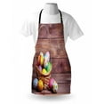 thumbnail image 3 of Easter Apron Colorful Eggs with Flowers and Polka Dots in a Weave Basket on Wooden Rustic Pattern, Unisex Kitchen Bib Apron with Adjustable Neck for Cooking Baking Gardening, Multicolor, by Ambesonne, 3 of 3