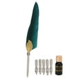thumbnail image 3 of Feather Pen Set, Easy Writing Gift Box Classical Style Durable Creativity  For Send Elders For Send Teachers For Send Lovers Dark Green, 3 of 8