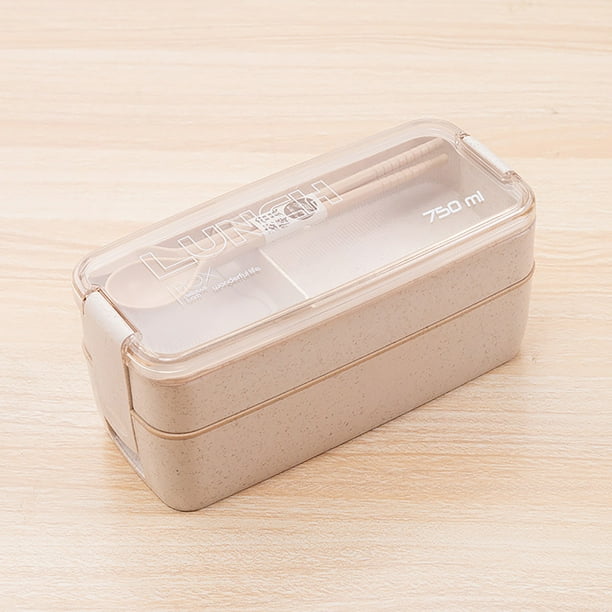 Xihbxyly Lonchera Multicapa, Juego de Tenedor y Cuchara Reutilizable, Recipientes Apilables a Prueba de Fugas, Diseño Portátil Apto para Microondas, Ideal para Picnic En La Oficina, Ideal para Prepar