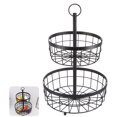 thumbnail image 4 of Cesta De Frutas De 2 Niveles Cestas De Verduras Elegantes Puesto De Decorativo Cuencos De Verduras De Hierro Cesta De Almacenamiento De Cocina Con Cable Cesta De Encimera Cesta De Almacenamiento Negro sonducket HA019918-00, 4 of 6
