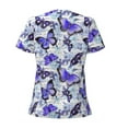 thumbnail image 4 of Naloa Butterflies Print T-Shirts Short Sleeve V Neck Tees for Women Fashion Tops Trendy Lightweight Soft Casual Summer Outfits Clothes, 4 of 5