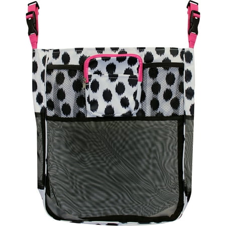 Stroller Canvas Baby Bag Mulit Pocket Hanging Duffle Bag Delrin Clips Straps Black Dot | Black (Best Canvas Duffle Bag)