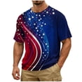 thumbnail image 4 of Gamivast Patriotic American Flag for Men T Shirt Vintage Vertical Painted Graphic Short Sleeve Crewneck Casual Fit Summer Independence Day Holiday Shirts Tops Tees, 4 of 5