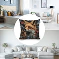 thumbnail image 3 of Fox flowers Linen toss pillowcase Decoration pillowcase Gift preferred 20x20" Cushion cover 2 set Sofa pillowcase Sofa bedroom living room car, 3 of 8