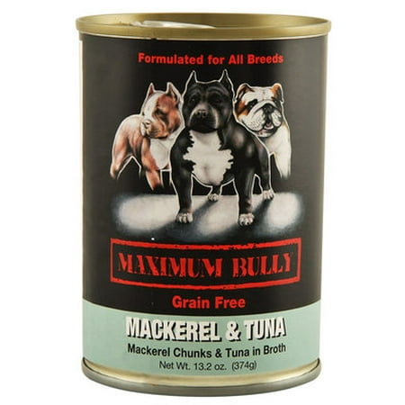 Maximum Bully Mackerel Chunks & Tuna in Broth - Maximum Bully Mackerel Chunks & Tuna in Broth, 13.2 oz (Best Dog Food For Bullies)