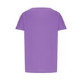 thumbnail image 4 of LYXSSBYX Summer Tops for Women 2024 Fashion Women's Casual Short Sleeved Round Neck Solid Color Top, 4 of 8