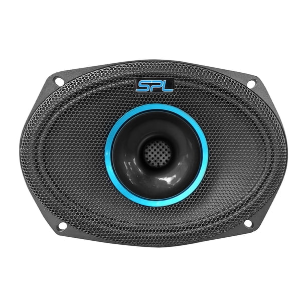 Bocina 6.x9 Cono Azul Plateado 1300w De Potencia By Steelpro Color Negro