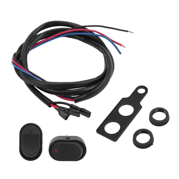 LED Light Rocker Switch, Easy Wiring 12V 30A Toggle Switch Anti Acid 2 Pole Design SPST Waterproof for Truck Motorcycle Marine