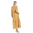 thumbnail image 3 of Aosijia Summer Maxi Dresses for Women Casual Button Up Long Puff Sleeve V Neck Long Dress Casual Loose Tiered Shirt Dresses, 3 of 7