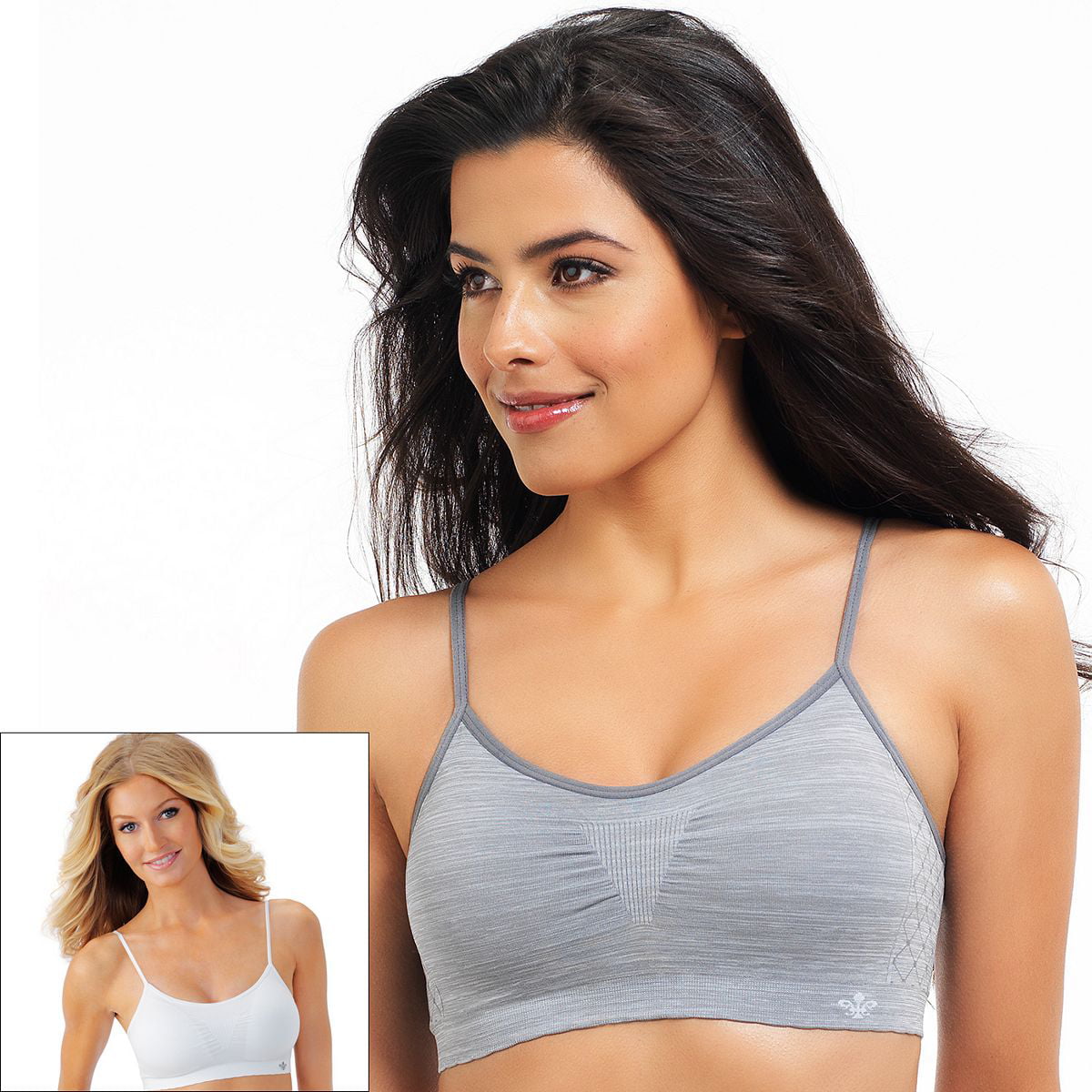 Lily of France Dynamic Duo Women`s 2-Pack Seamless Bralette, S/M 