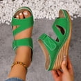 thumbnail image 3 of Rokment Wedges Dress Sandals for Women Ladies 2026 Summer Fashion Casual Leather Open Toe Platform Dressy Slip on Ladies Orthotic Arch Support Chunky High Heels Beach Slides H Size 9.5, 3 of 6