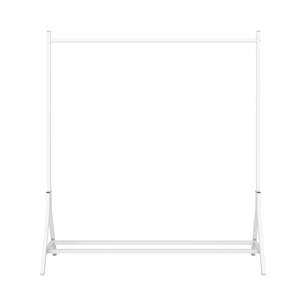 Garment Rack Freestanding Clothes Rack, Heavy-Duty Metal Clothing Rack with Shoe Shelf, Industrial Pipe Design, Space-Saving Hanger, White