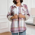 thumbnail image 4 of SuTry Womens Tops Classic Lapel Plaid Shirt Long Sleeve Button Two Pockets Plush Lined Warm Fleece Top Fall Winter Fashion Coat(Multicolor#3,M), 4 of 7