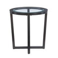thumbnail image 5 of Pemberly Row 3 Piece Round Table Set Living Room Set, Includes 1 Wooden Coffee Table and 2 End Tables with Glass Top in Umber, 5 of 17