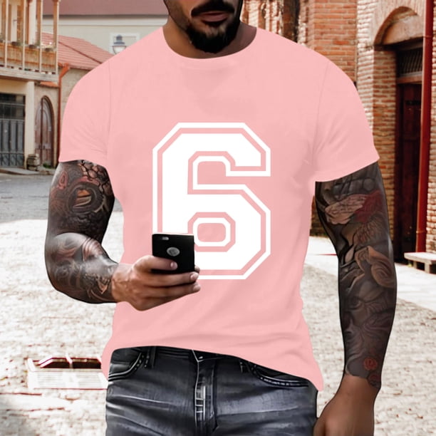 Tops para hombre, blusas y camisas de cuello redondo y manga corta para hombre, blusas estampadas de moda para hombre, jersey de cuello redondo y manga corta, blusa de poliéster para hombre.