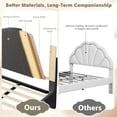thumbnail image 5 of Upholstered Bed Frame with Boucle Headboard, Wood Slats Support, No Box Spring Needed, Easy Assembly, Noise-Free, 5 of 9