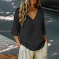 thumbnail image 2 of Cotton Linen Tops For Women，Linen Tunic Tops Linen Blouses Linen Blouses For Women Cotton Linen Shirts For Women Business Casual Outfits Lightweight Linen Blouses Cotton Blouses For Women, 2 of 7