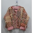 thumbnail image 2 of Patchwork Floral Print Cotton Handmade Kantha Jacket, Womens Clothing Quilted Reversible Coat Kimono Indian Hand Printed Vintage Boho Vest Christmas Gift CQJ-03_M, 2 of 2