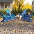 thumbnail image 7 of 2PCS Folding Adirondack Chair with Ottoman, Adjustable Backrest Plastic HDPE Adirondack Chairs w/4 in 1 Cup Holder Tray, Pacific Blue, 7 of 7