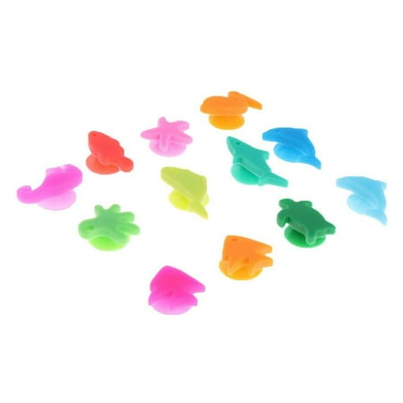 

12xWine Glass Markers Silicone Wine Charms Tags