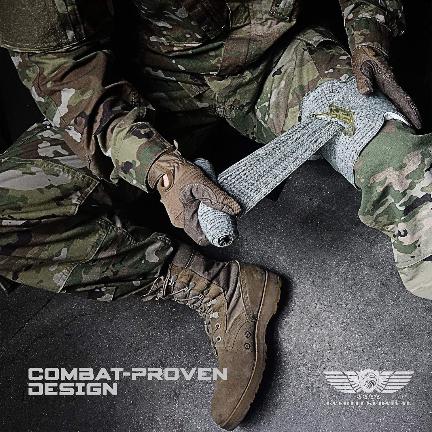 Emergency Trauma Kit, CAT GEN-7 Tourniquet 36" Splint, Military Combat Tactical IFAK for First Aid Response, Critical Wounds, Severe Bleeding Control