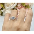 thumbnail image 3 of Halo Dazzling Heart Promise Ring Round CZ 925 Sterling Silver Size 10, 3 of 7