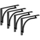 thumbnail image 1 of Balin Designs Soporte de estante negro para estantes de 10""" 12" Paquete de 4 - Soportes de estante de metal resistente - Soportes en L para estantes Fácil de instalar en interiores o exteriores - Ha, 1 of 5