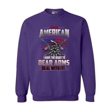 I Am An American I Have The Right To Bear Arms Deal With It DT Crewneck Sweatshirt