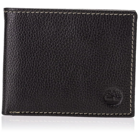 Cartera Timberland de piel con bolsillo abatible para hombre, color negro