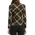 thumbnail image 3 of INSPIRE CHIC Blouse pour Femme Coupe Ajustée Col Roulé devant Plissé Manches Longues Haut en Tricot m Brun A, 3 of 7