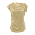 thumbnail image 4 of Haivin Womens Summer Tops 2026 Pleated Round Neck Short Sleeve Shirts Business Casual, 4 of 6