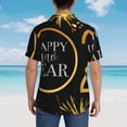 thumbnail image 4 of Yiaed 2025 New Year New Print Hawaiian Shirt for Men Short Sleeve Button Down Shirts Beach Shirts for Men,3X-Large, 4 of 7