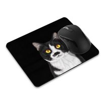 WIRESTER 8.66x7.08 in Rectangle Mouse Pad with Non-Slip Rubber Base for Computers, Laptop, Office & Home - Moustached Tuxedo Cat
